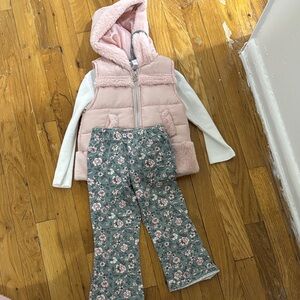 Pink and White Kids Vest Set